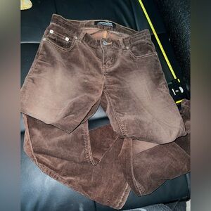 🥰🦊VS Dark Brown  corduroy low rise  straight mini flare Jeans Size26